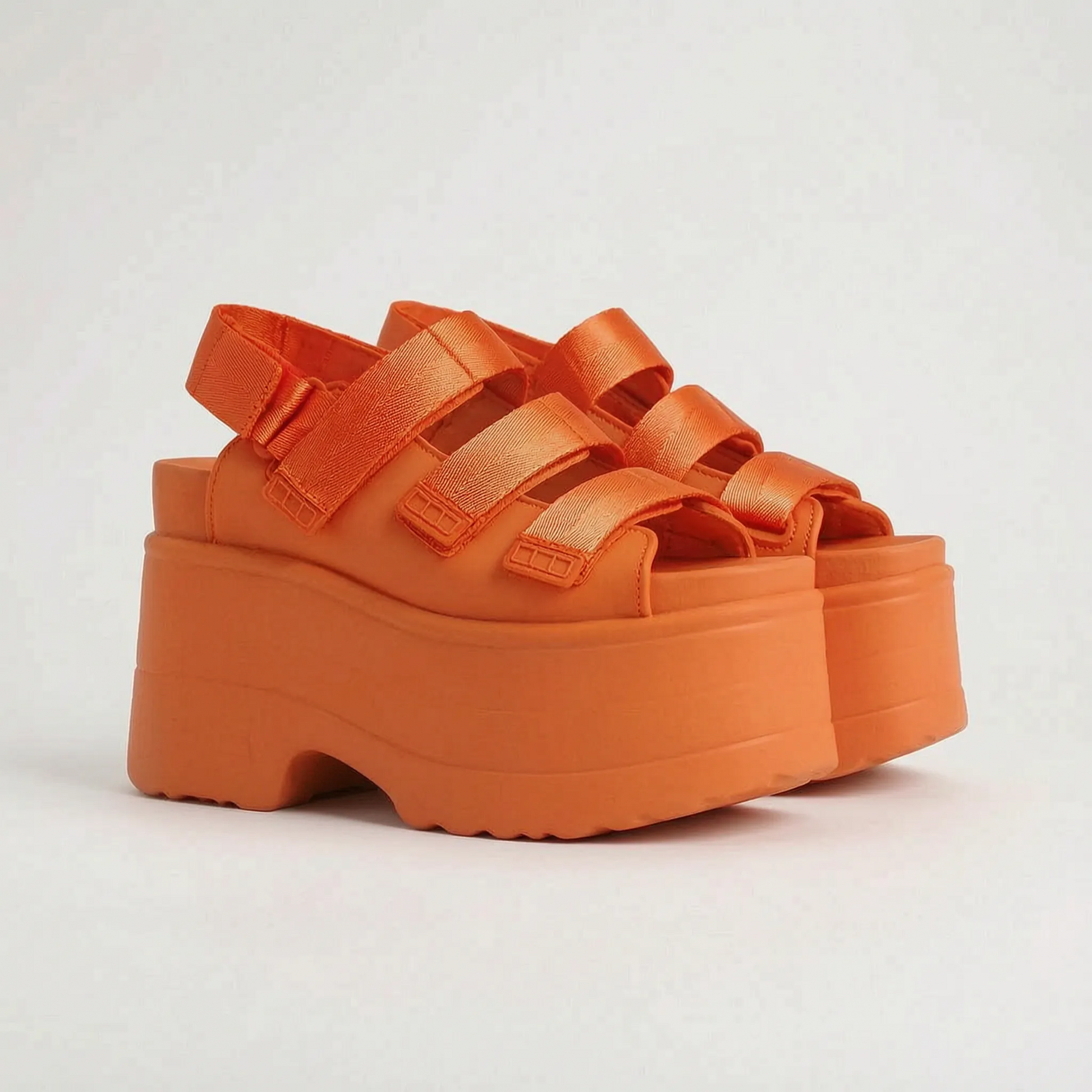 Chunky Retro Platform Sandals - Ruby