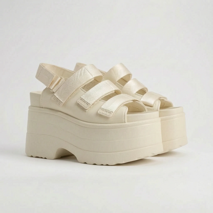 Chunky Retro Platform Sandals - Ruby
