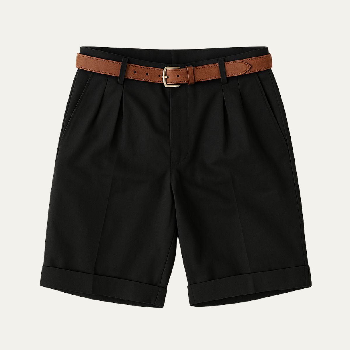 Classic Men's Chino Shorts With Double Pleat And Turn-Up Hem 11