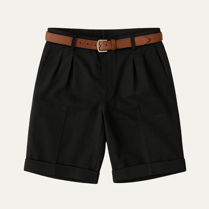 Classic Men's Chino Shorts With Double Pleat And Turn-Up Hem 11