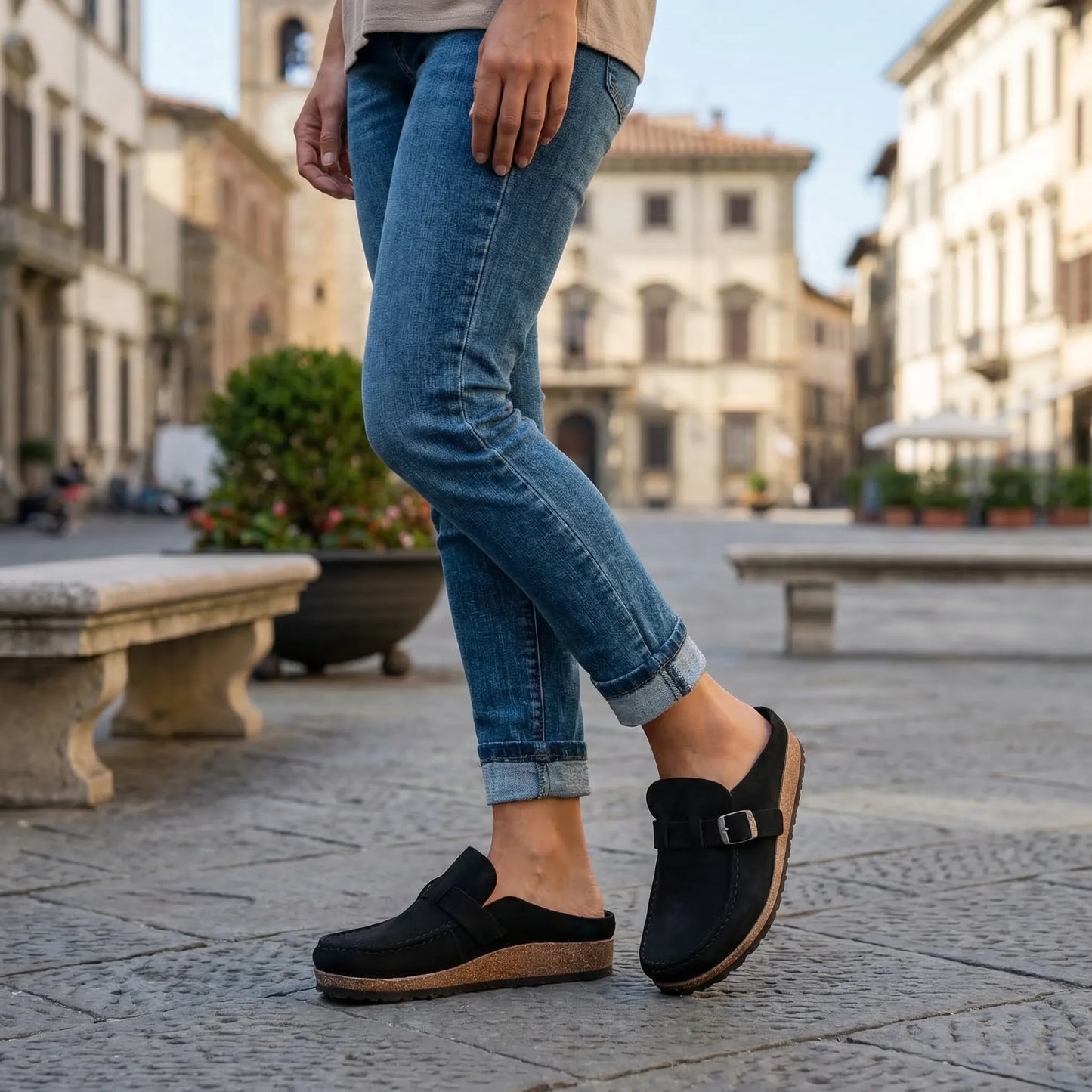 Classic Buckle-Detail Slip-On Loafer - Sheila