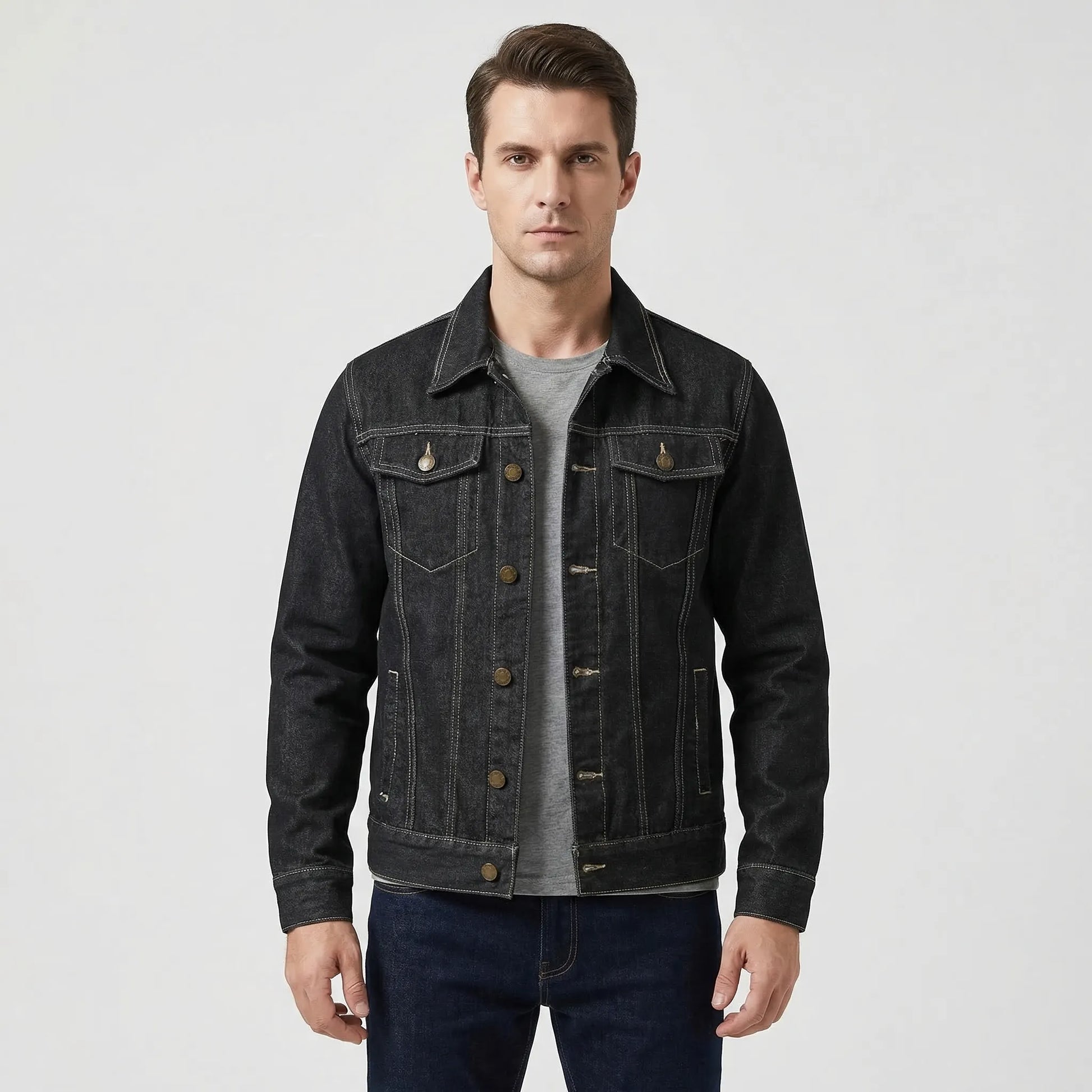 Classic Button-Up Denim Jacket - Darrel