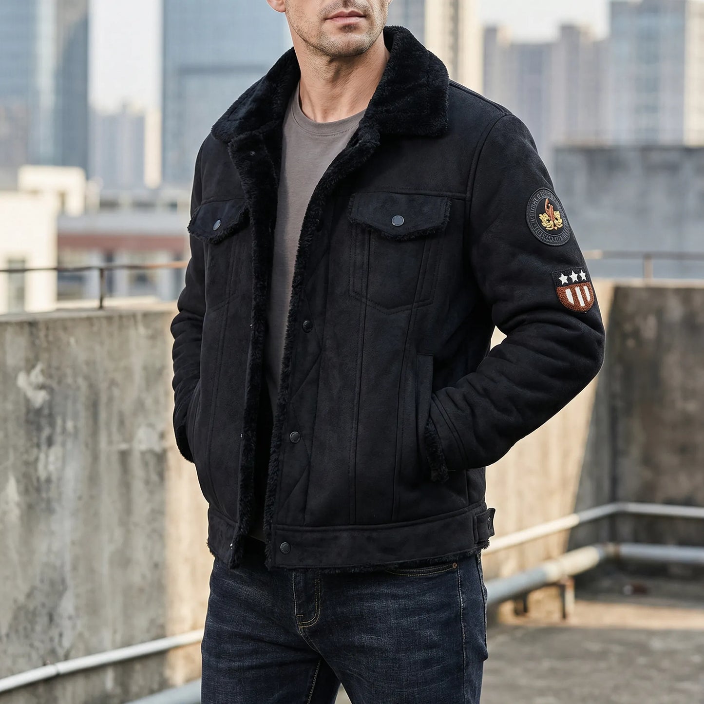 Classic Men's Biker Jacket - Mio