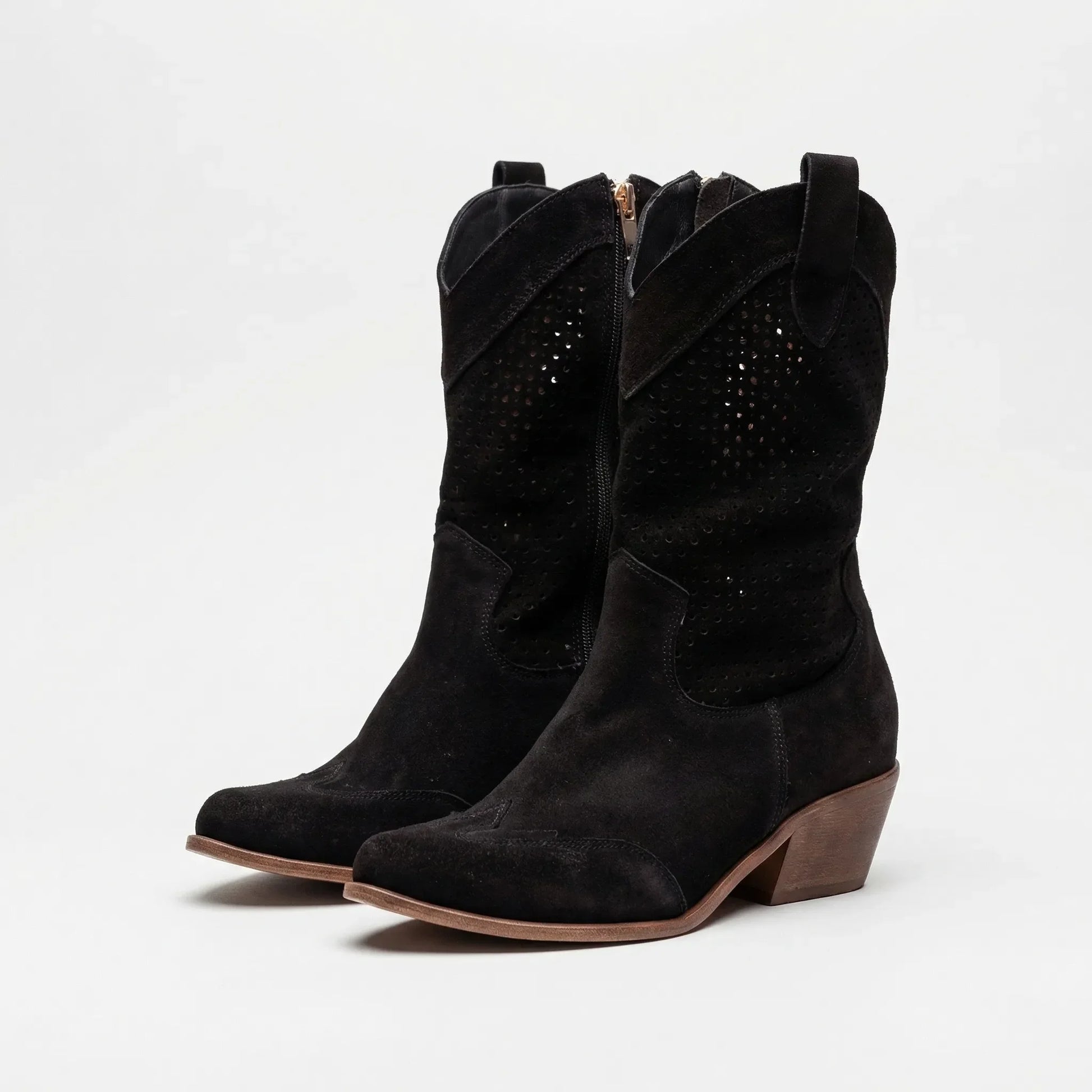 Classic Zip-Up Mid-Calf Fashion Boots - Patricia