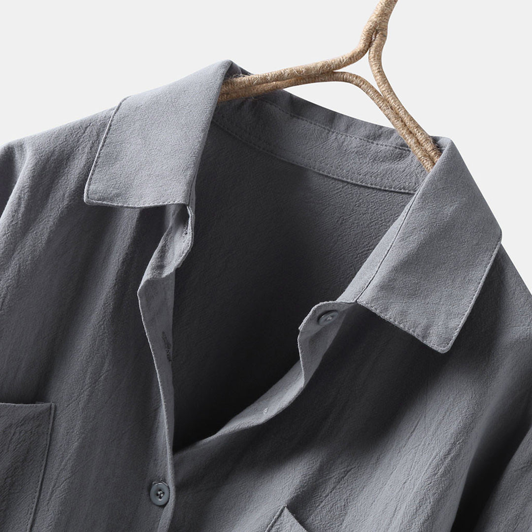 Lightweight Ladies' Blouse with Long Sleeves and Front Pockets – Selene