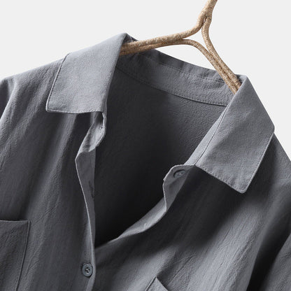 Lightweight Ladies' Blouse with Long Sleeves and Front Pockets – Selene