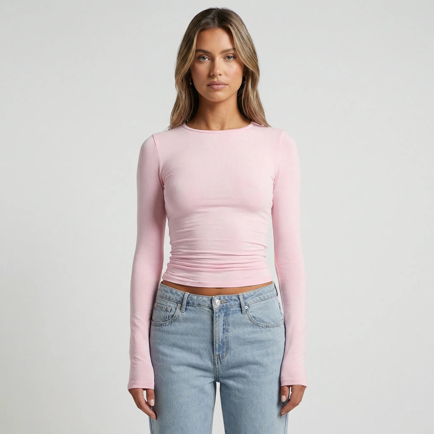 Close-Fitting Crew Neck Top - Patricia