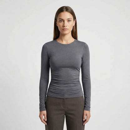 Close-Fitting Crew Neck Top - Patricia