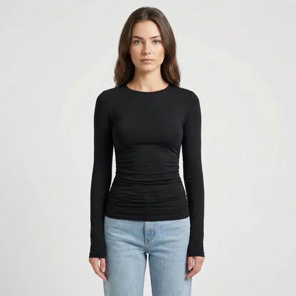 Close-Fitting Crew Neck Top - Patricia