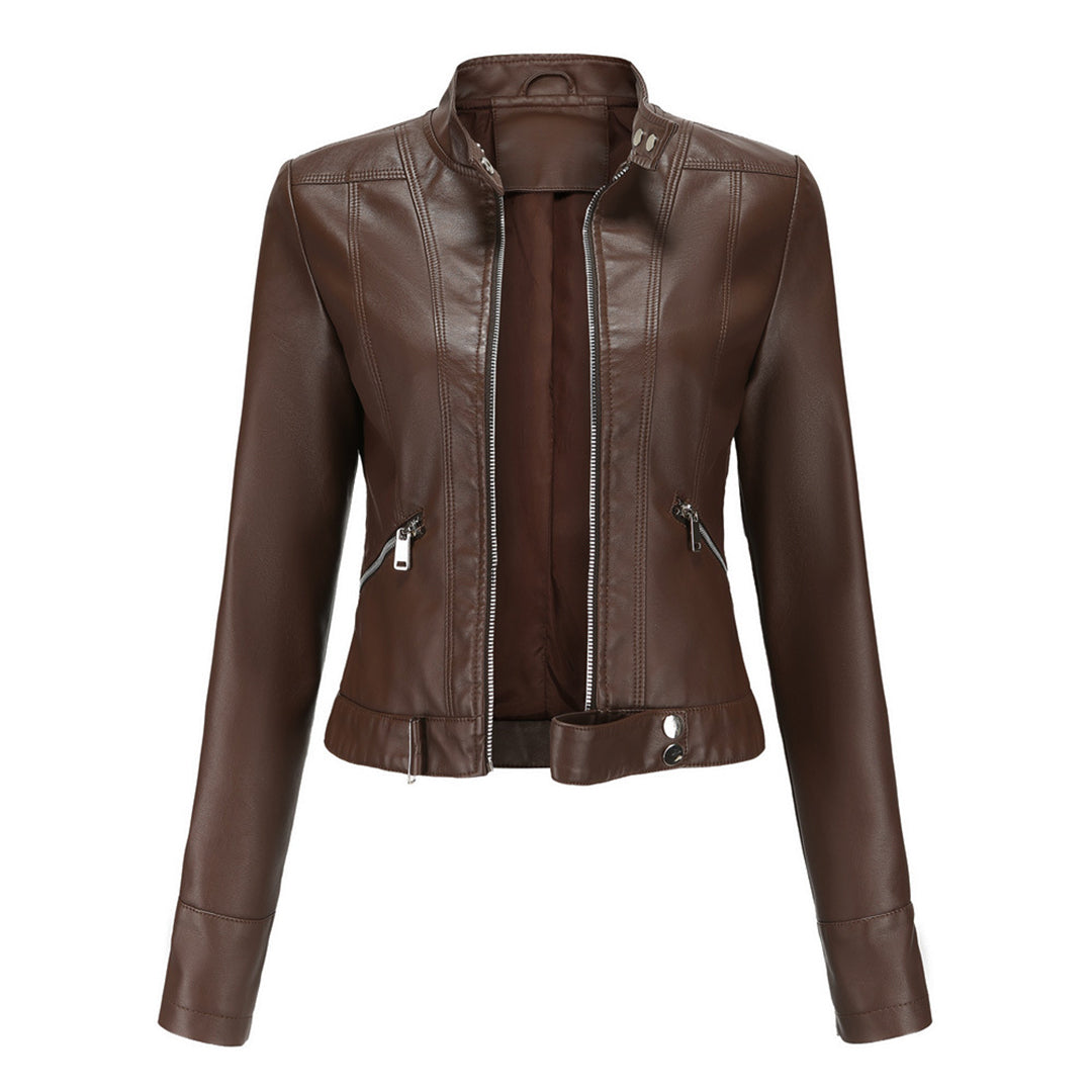 Stylish women's leather jacket in a classic design – Marlene Autumn Edition