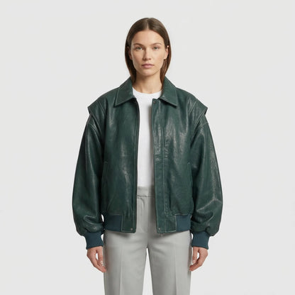 Contrast Stitch Faux-Finish Jacket - Tabitha