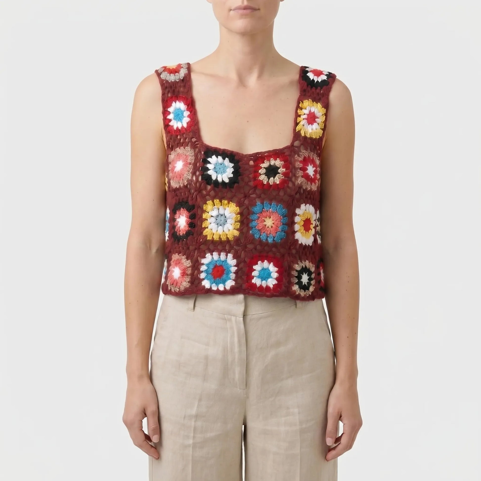 Crochet Sleeveless Crop Top -  Silvia