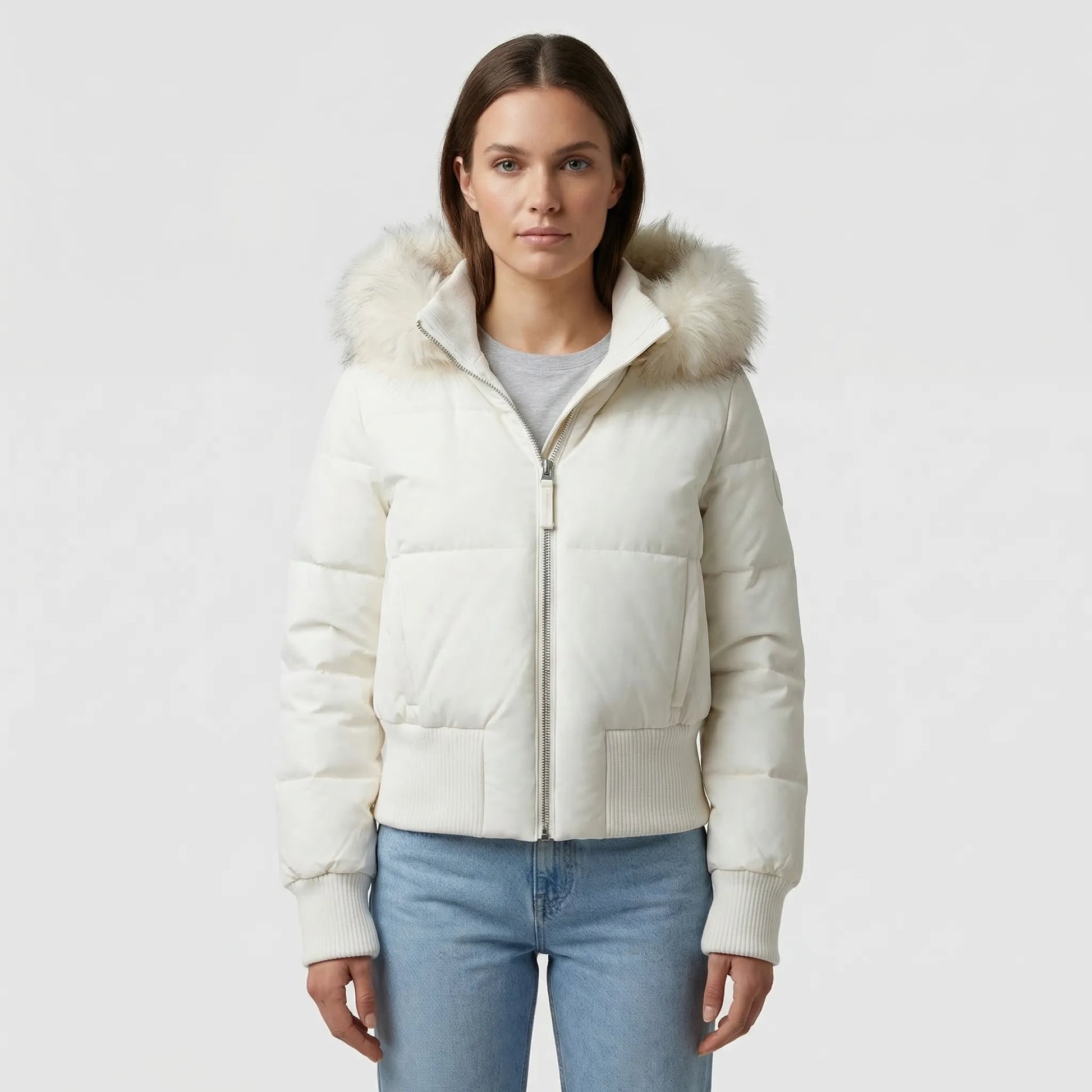 Cropped Quilted Winter Jacket With Hood - Tracy