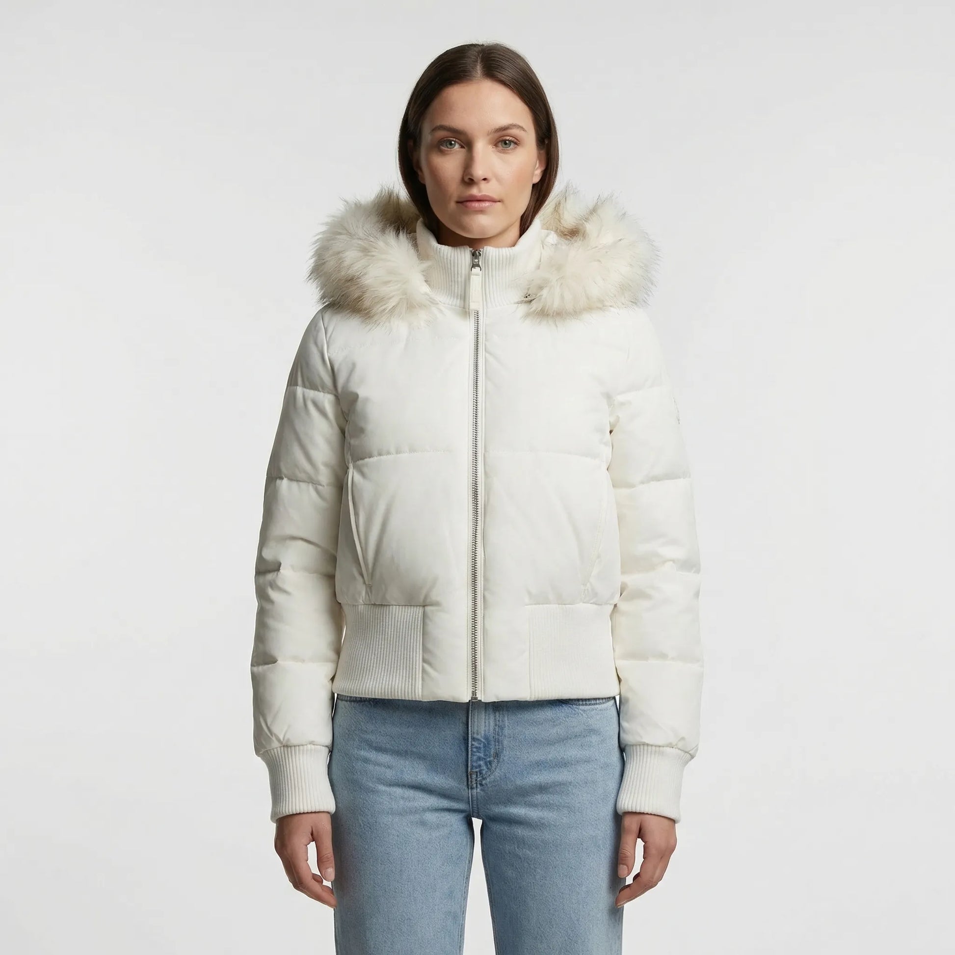 Cropped Quilted Winter Jacket With Hood - Tracy