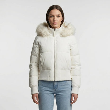 Cropped Quilted Winter Jacket With Hood - Tracy