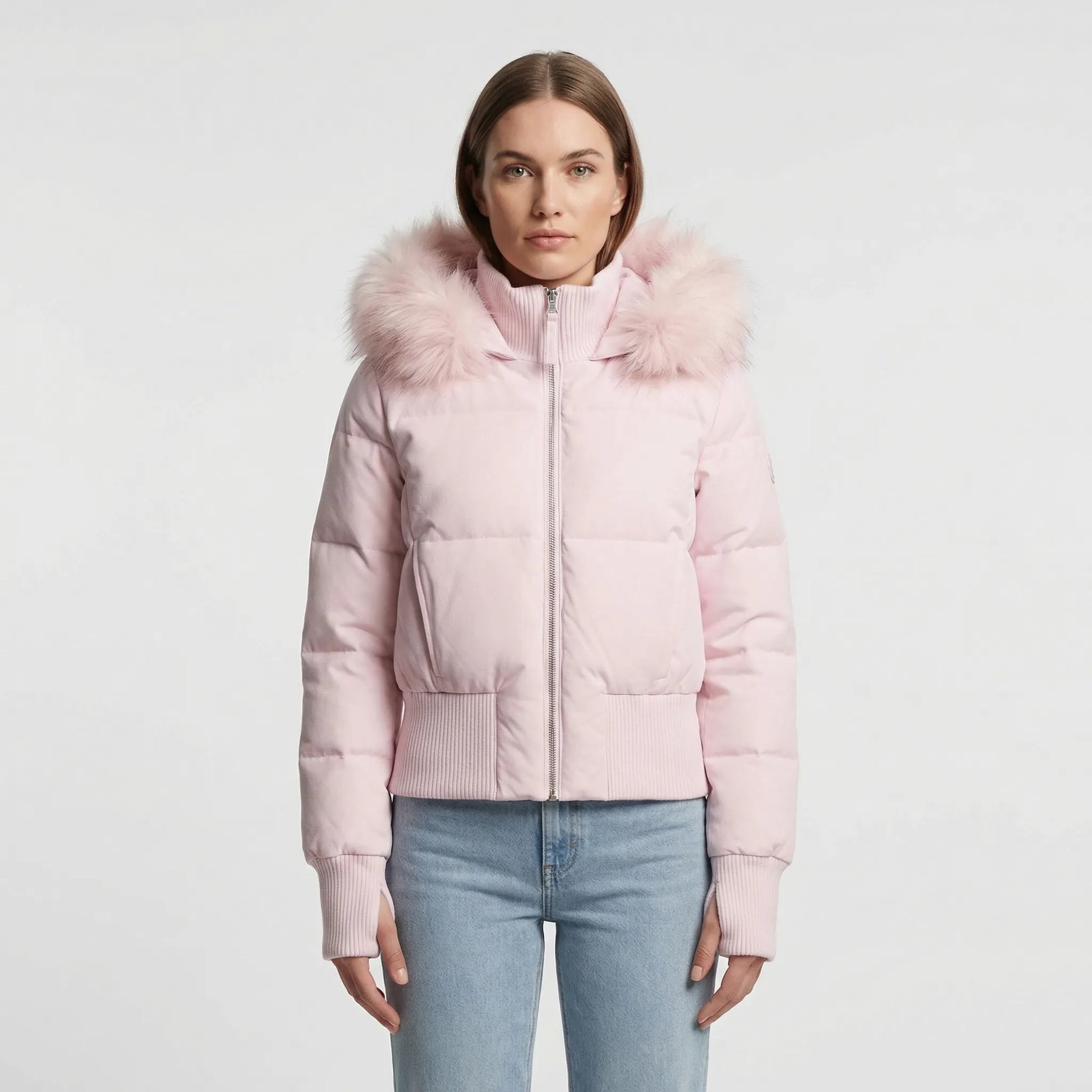 Cropped Quilted Winter Jacket With Hood - Tracy