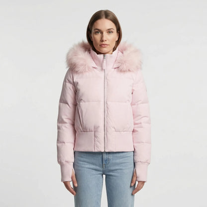 Cropped Quilted Winter Jacket With Hood - Tracy