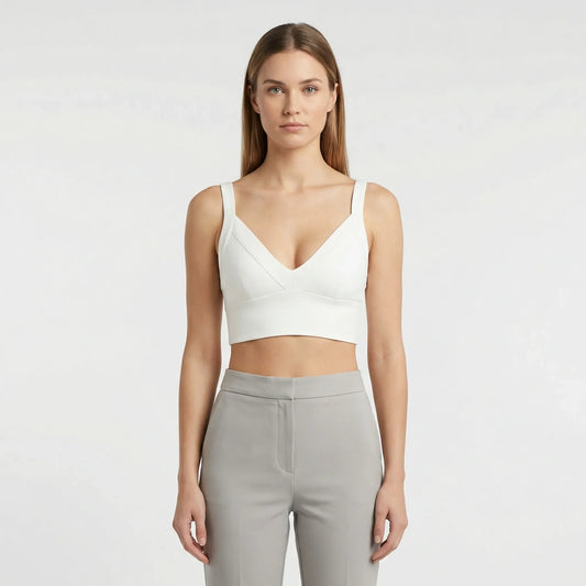 Cropped V-Neck Top - Anastasia