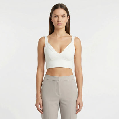 Cropped V-Neck Top - Anastasia