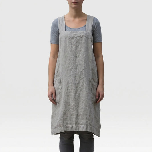 Crossback Pinafore Apron For Women - Heather