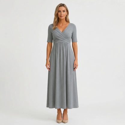 Crossover Wrap Midi Dress - Lucille