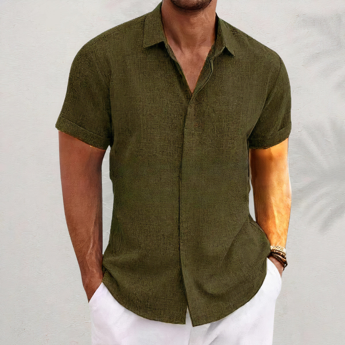 Men's linen shirt with a retro look – Vintaro
