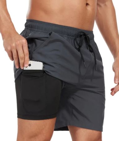 Quick-drying men's swim shorts with stretch & mobile phone pocket – Jonas