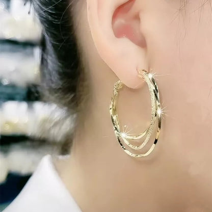 Multi-layer round hoops with hypoallergenic design – Elivra