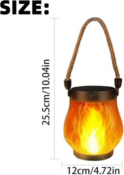 Lit lantern shown with dimension lines marking its height and width 6
