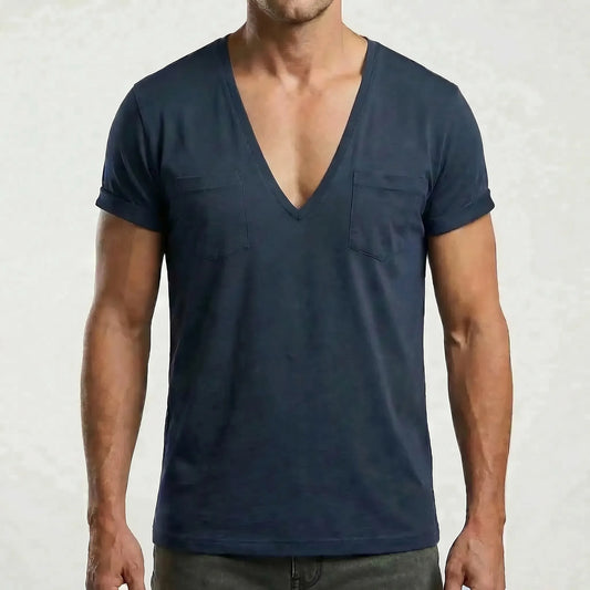 Deep V-Neck Short Sleeve Tee - Ross