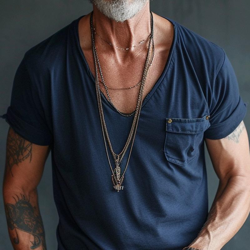 Deep V-Neck Short Sleeve Tee - Ross