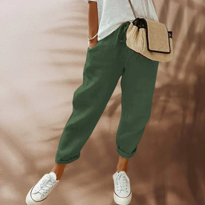 Fashionable and comfortable linen trousers for women - Sophia