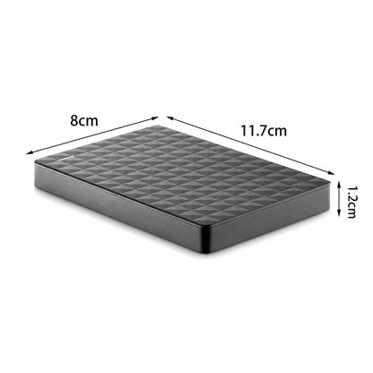Drive lying flat with dimension arrows marking its width, length and thickness 6