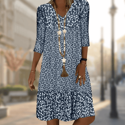 Ditsy Floral Midi Dress With Ruffle Hem - Amanda