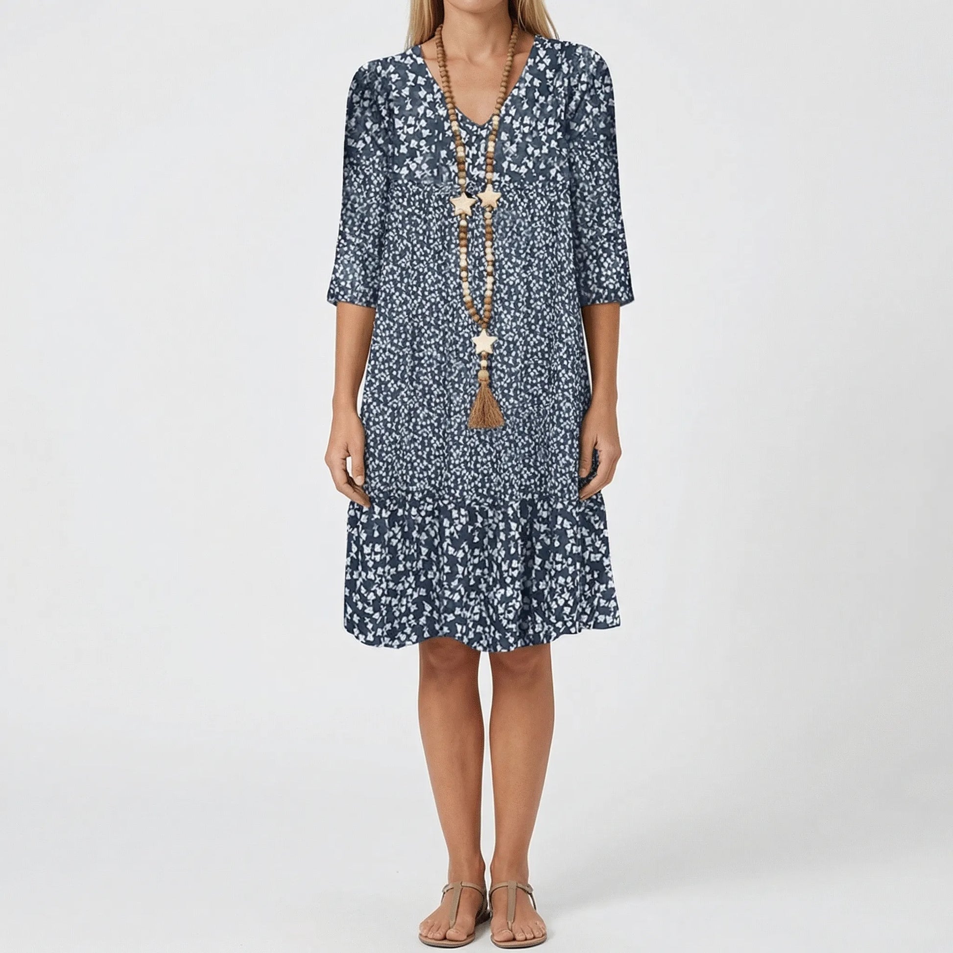 Ditsy Floral Midi Dress With Ruffle Hem - Amanda