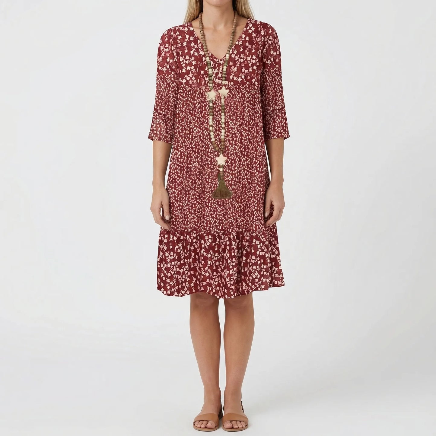 Ditsy Floral Midi Dress With Ruffle Hem - Amanda