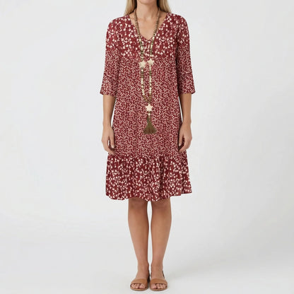 Ditsy Floral Midi Dress With Ruffle Hem - Amanda