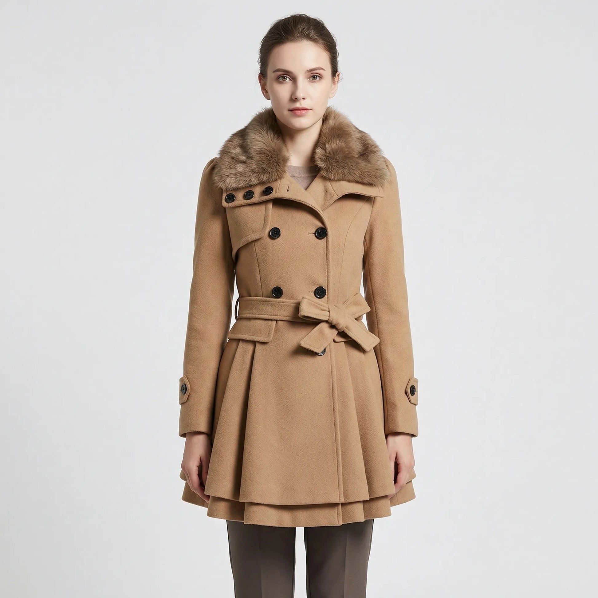 Double-Breasted Belted Winter Coat - Kristie