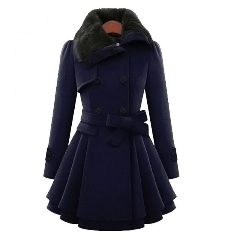 Double-Breasted Belted Winter Coat - Kristie