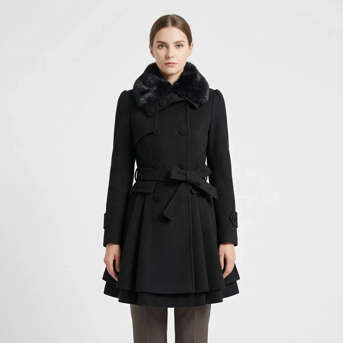 Double-Breasted Belted Winter Coat - Kristie