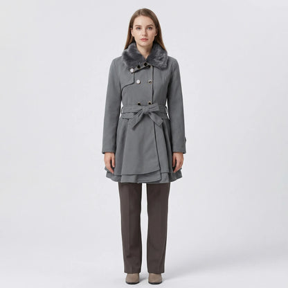Double-Breasted Belted Winter Coat - Kristie