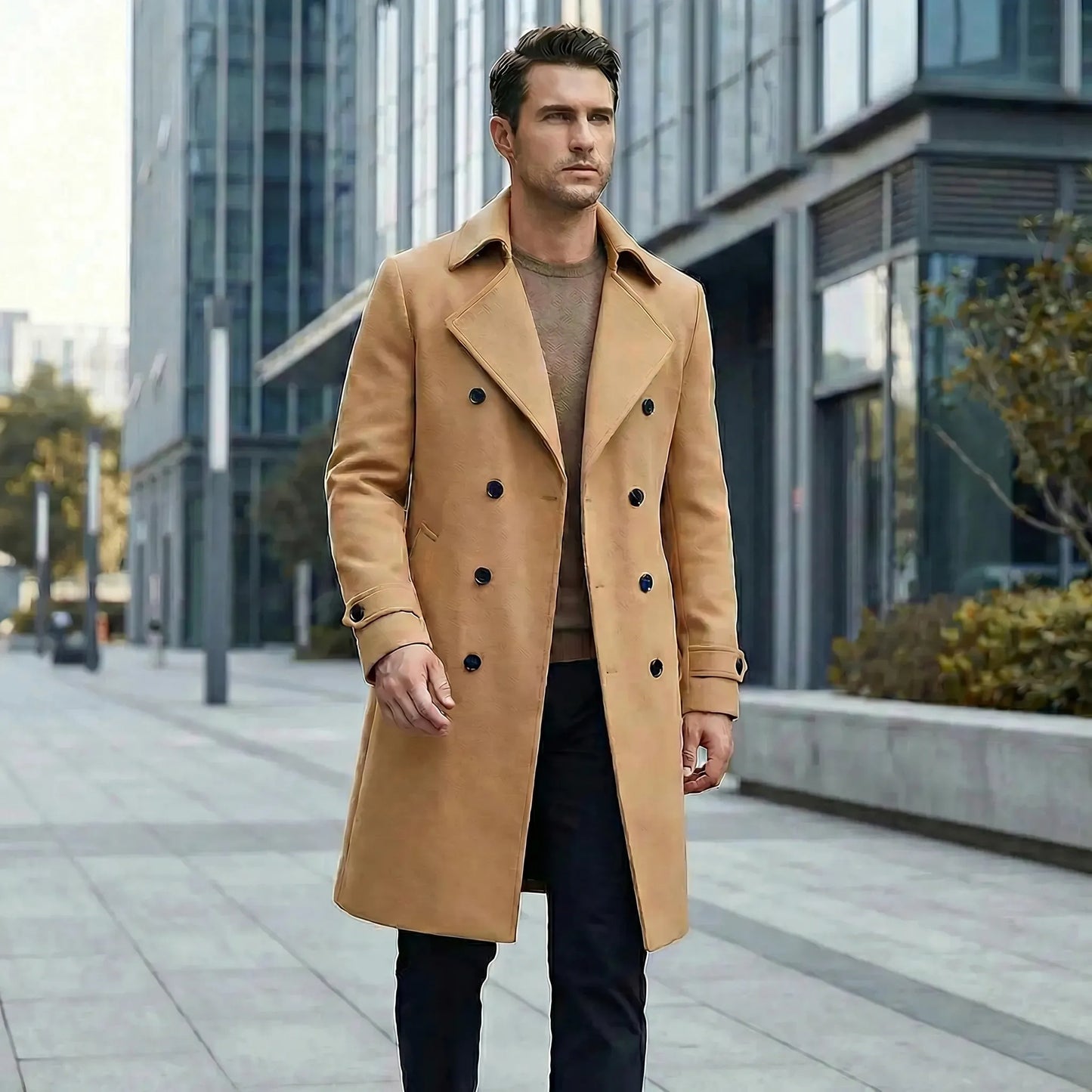 Double-Breasted Long Coat - Henrick