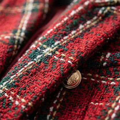 Double-Breasted Plaid Blazer For Women - Desiree