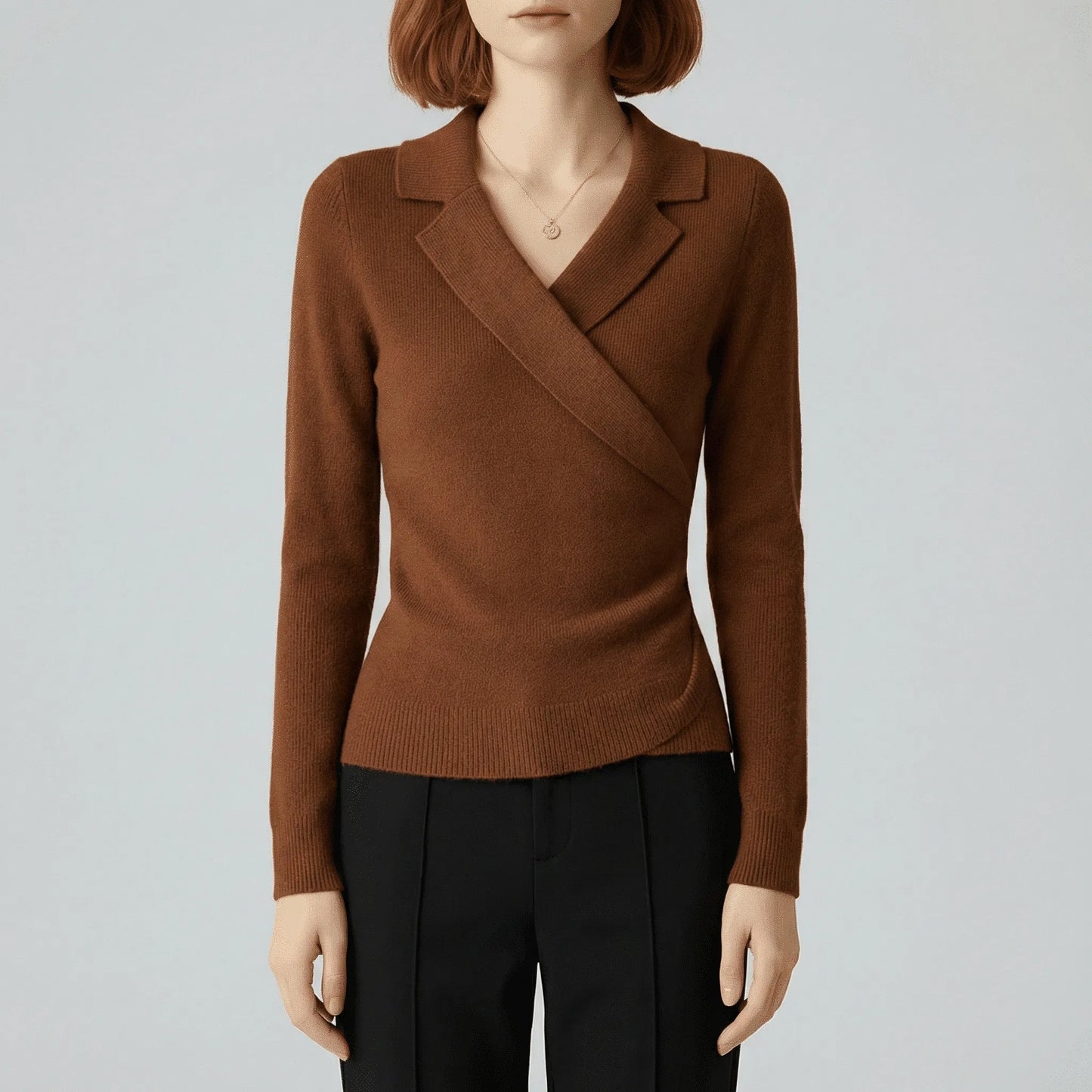 Draped V-Neck Jumper - Catharina