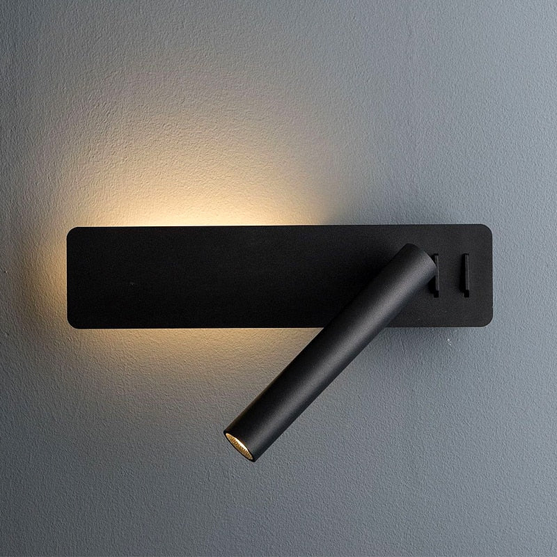 Rotating LED Reading Wall Light with Swivel Spot and Dual Switches 2