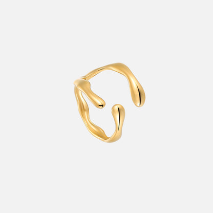 Drift Adjustable Open Ring – Organic Wave Design 1