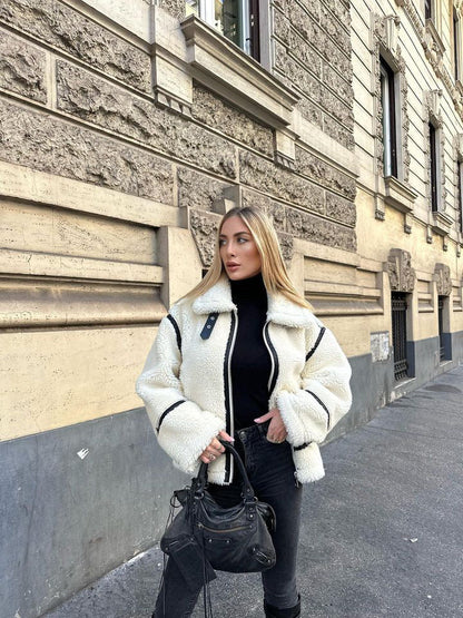 Teddy Pilot Jacket - Dilara | Trendy, Warm, Oversized & Stylish!