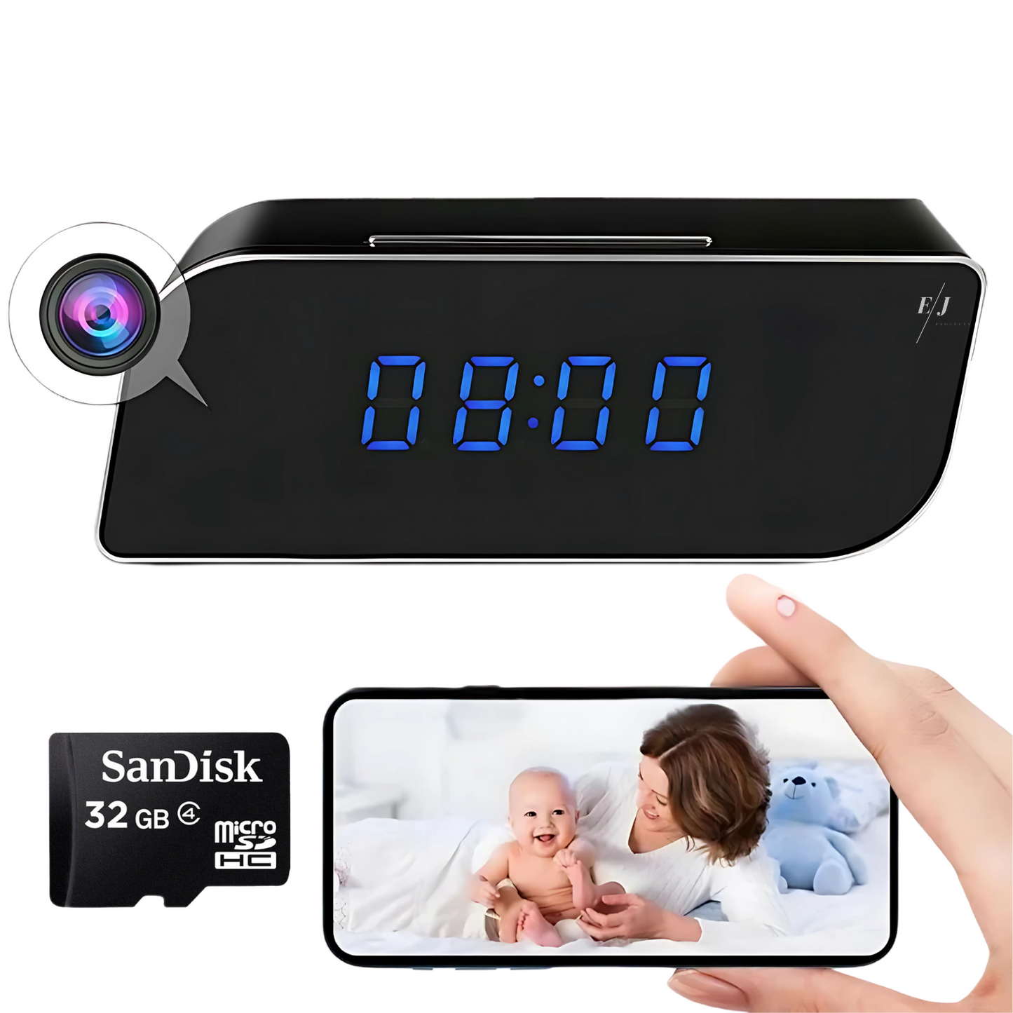 Digital Alarm Clock with Hidden Surveillance Camera – StealthClock Cam