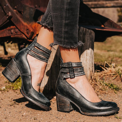 Autumnal & stylish women's leather shoes with slip-resistant sole – Amalia