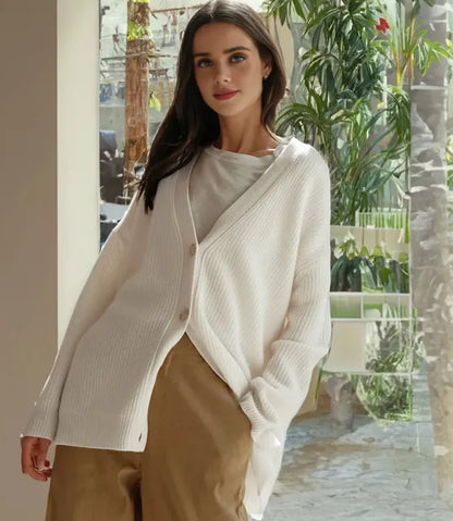 Ladies Cashmere Cardigan with V-neck – Sylvie